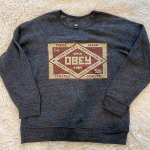 grey Obey brand sweatshirt